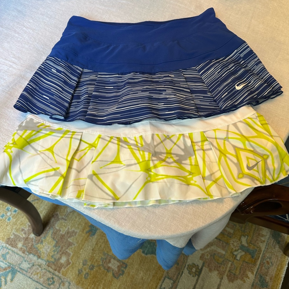 Nike Blue/White and Lime/White Tennis Skirts